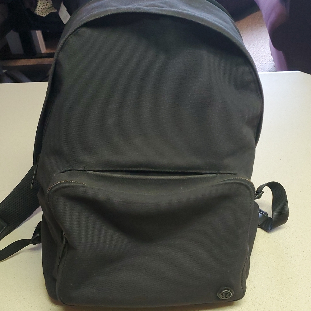 Lululemon Athletica Black Canvas Backpack